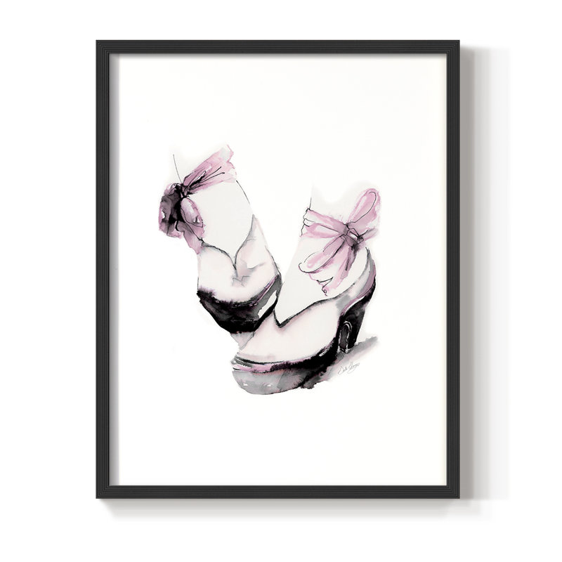 cfbn☺︎ house on the hill Ballet柄　80cm House of Hampton® Ballet Platform Framed Print - Solid Wood | Wayfair